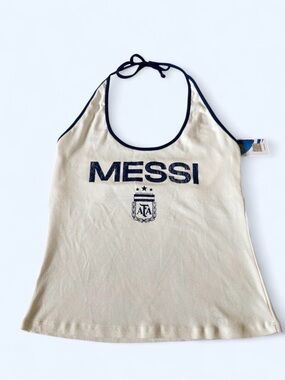 AFA Argentina Messi Halter Top White NWT Women’s Large Soccer